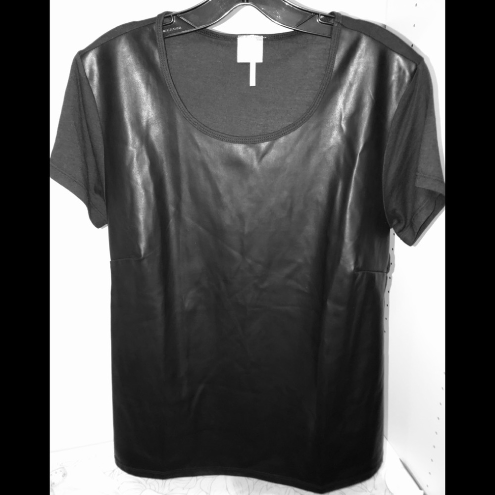 Bobi Faux Leather Top • Sz XL • Sharp
